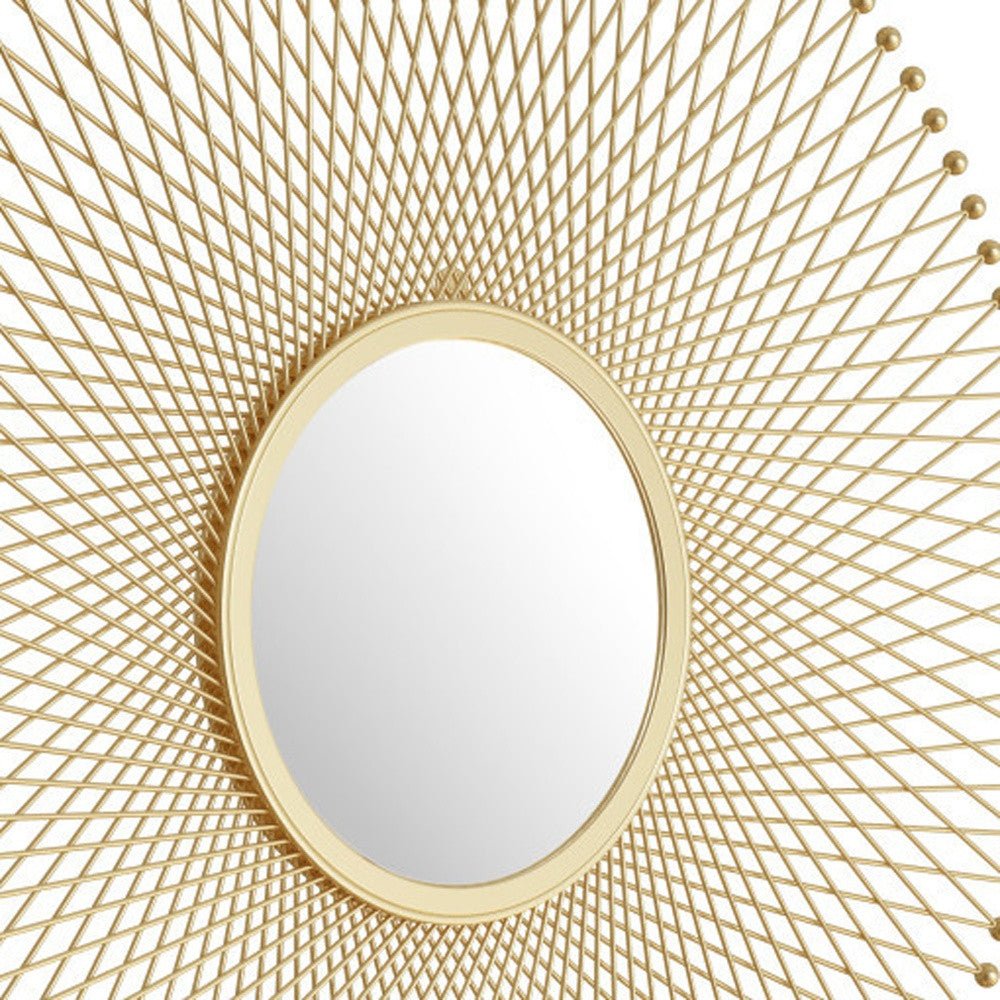 35" Gold Round Accent Mirror