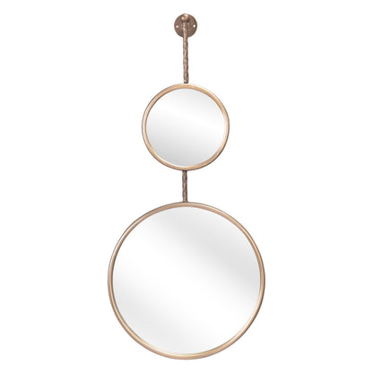 35" Gold Round Steel Framed Accent Mirror