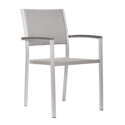 Set Of Two 21" White Aluminum Arm Chair