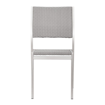 Set Of Two 18" White Aluminum Side Chair