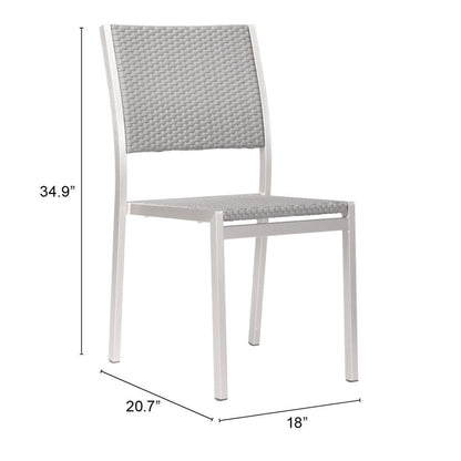 Set Of Two 18" White Aluminum Side Chair