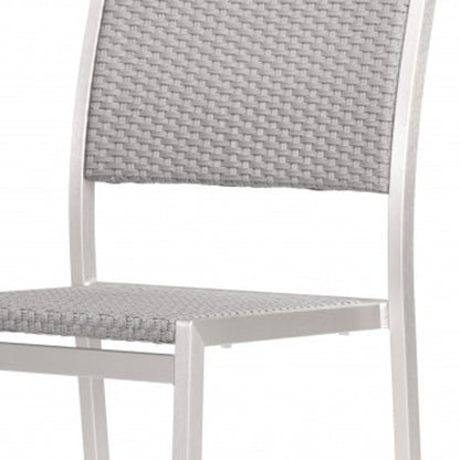 Set Of Two 18" White Aluminum Side Chair