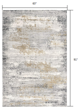 5' X 8' Gray Mod Distressed Strokes Area Rug