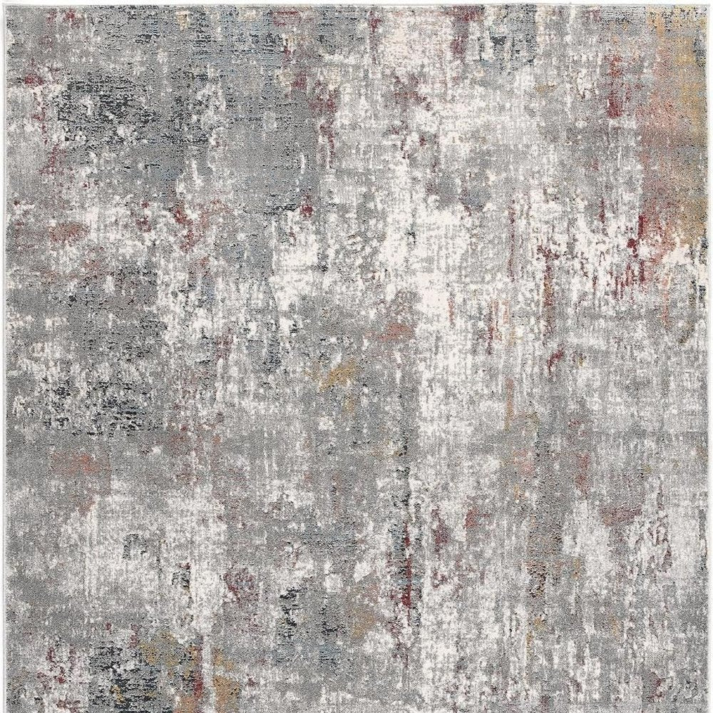 4' X 6' Gray And Ivory Abstract Area Rug