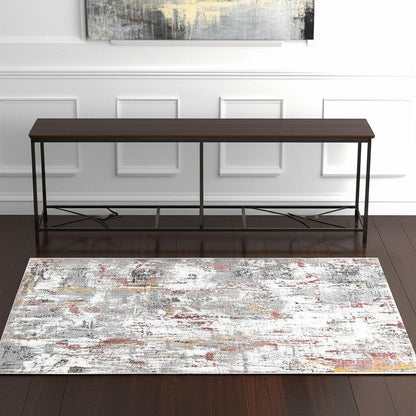 4' X 6' Gray And Ivory Abstract Area Rug