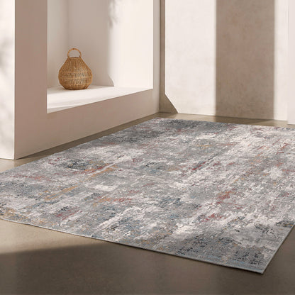 4' X 6' Gray And Ivory Abstract Area Rug