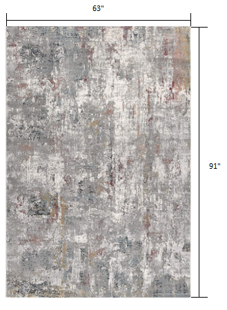 4' X 6' Gray And Ivory Abstract Area Rug