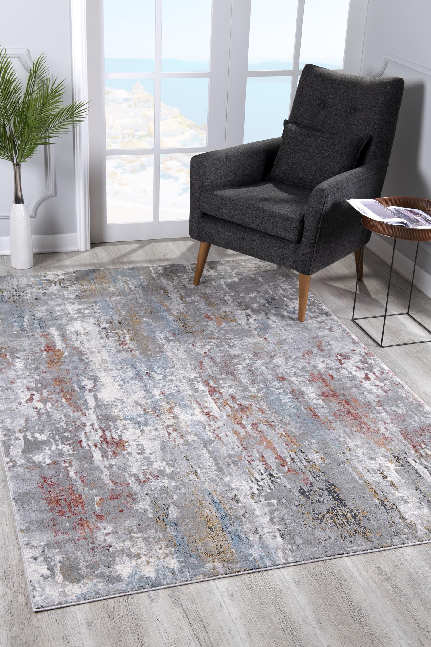 4' X 6' Gray Abstract Pattern Area Rug