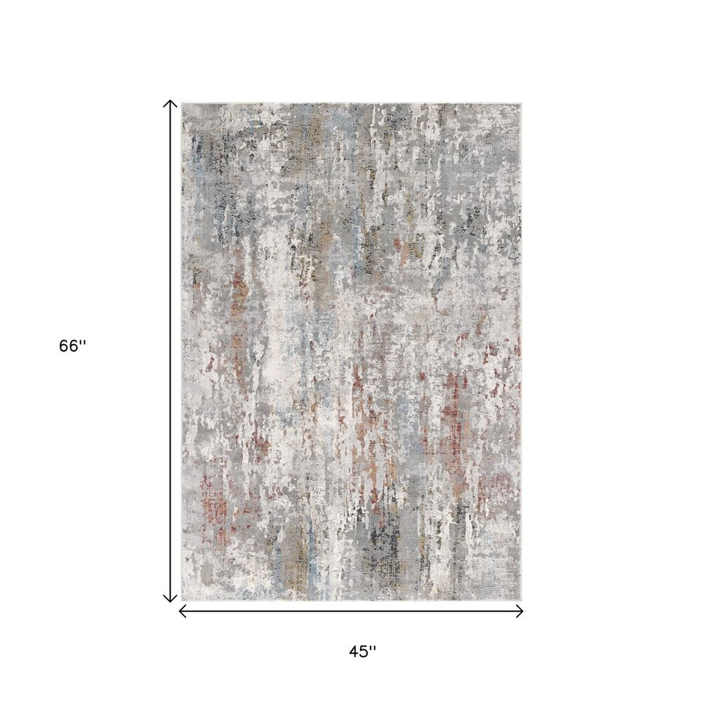 4' X 6' Gray Abstract Pattern Area Rug