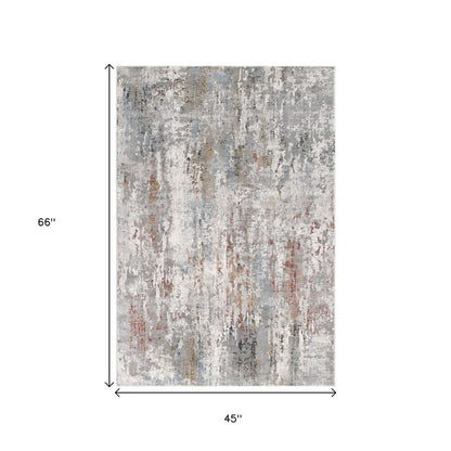 4' X 6' Gray Abstract Pattern Area Rug