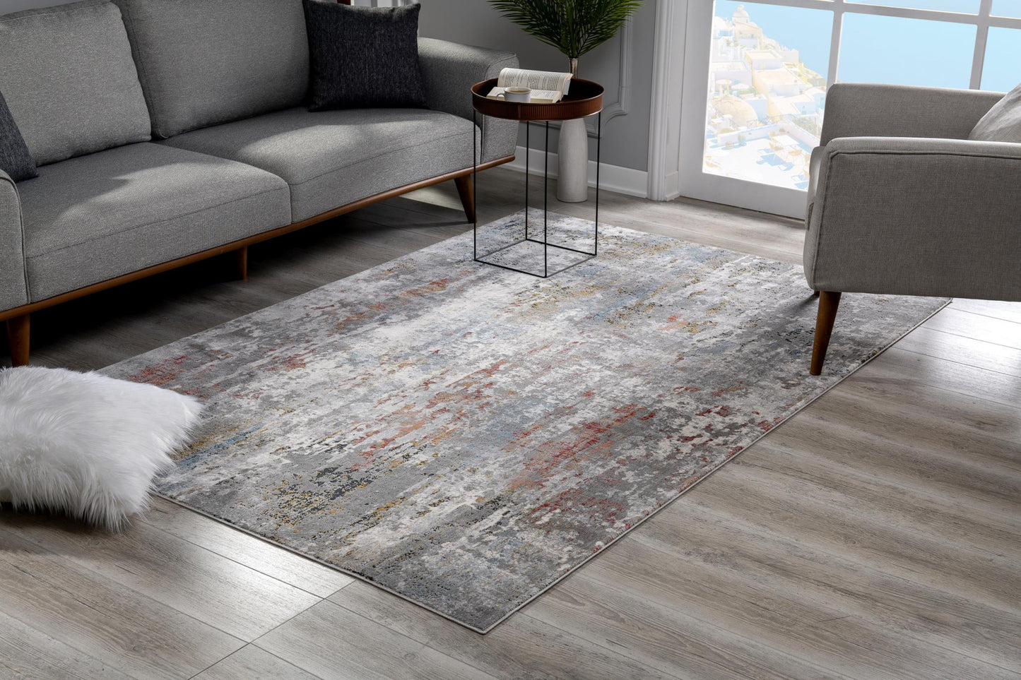 4' X 6' Gray Abstract Pattern Area Rug