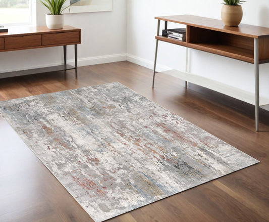 4' X 6' Gray Abstract Pattern Area Rug