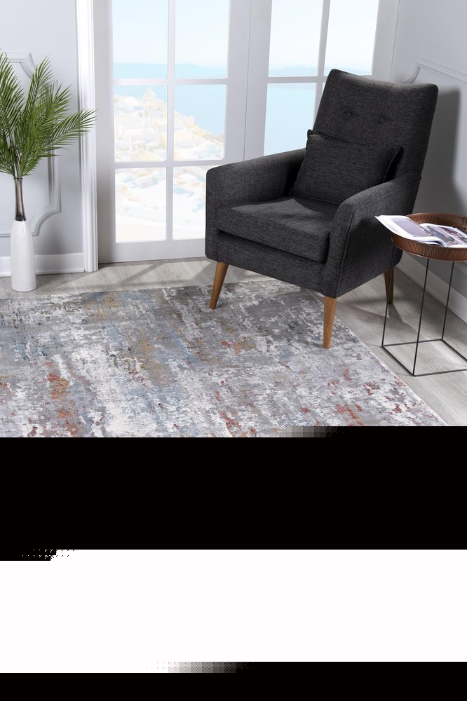 4' X 6' Gray Abstract Pattern Area Rug