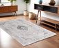 4' X 6' Grey Oriental Area Rug