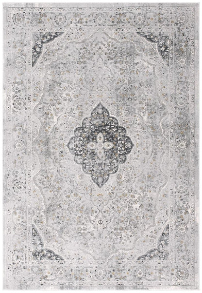 4' X 6' Grey Oriental Area Rug
