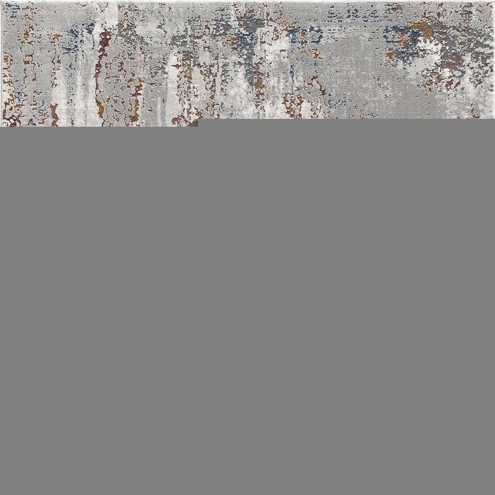 4' X 6' Gray And Ivory Modern Abstract Area Rug