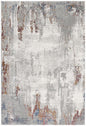 4' X 6' Gray And Ivory Modern Abstract Area Rug