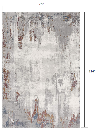 4' X 6' Gray And Ivory Modern Abstract Area Rug