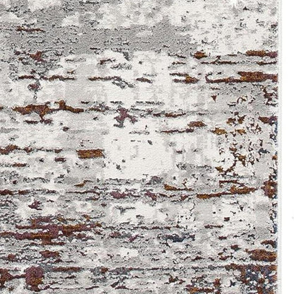 4' X 6' Gray And Brown Abstract Scraped Area Rug