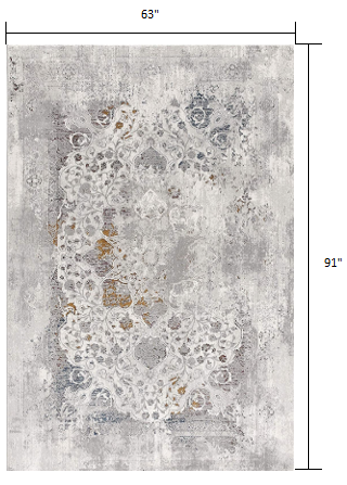 5' X 8' Gray Abstract Patterns Area Rug