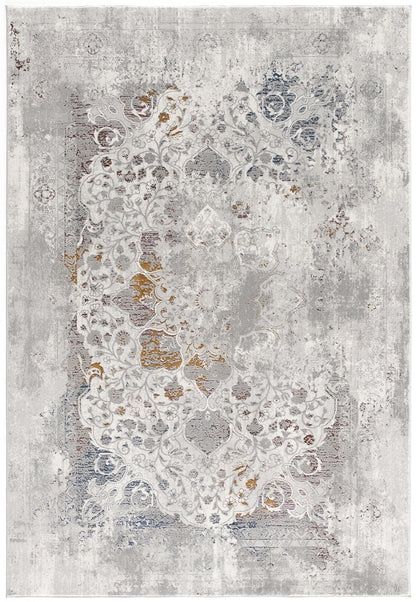 5' X 8' Gray Abstract Patterns Area Rug