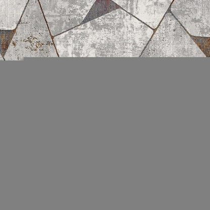 5' X 8' Grey Geometric Area Rug
