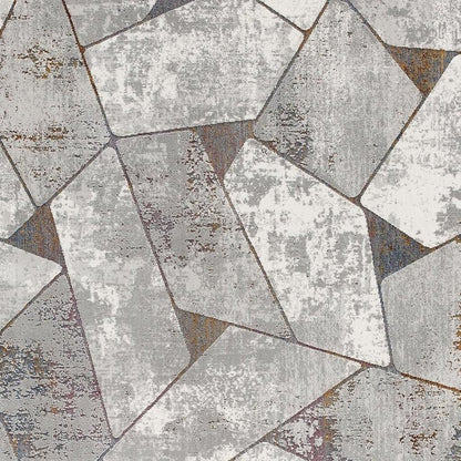 5' X 8' Grey Geometric Area Rug