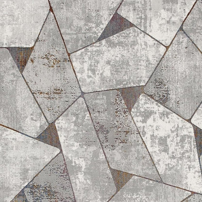 5' X 8' Grey Geometric Area Rug