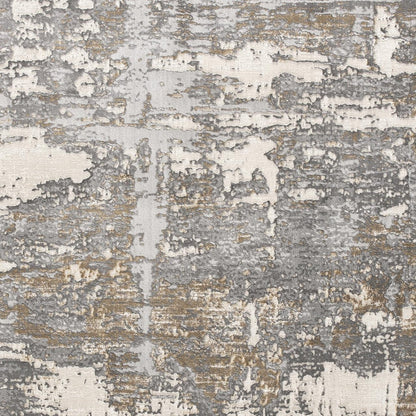 4' X 6' Beige And Gray Distressed Area Rug