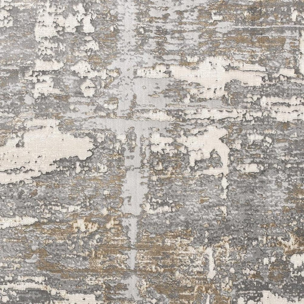 5' X 8' Beige And Gray Distressed Area Rug