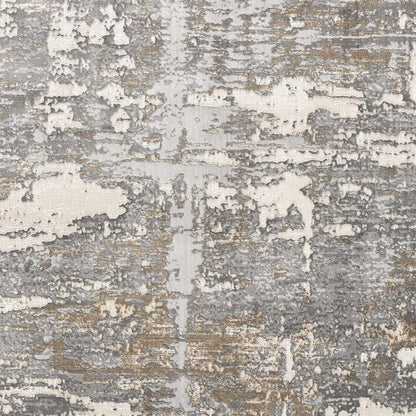 5' X 8' Beige And Gray Distressed Area Rug