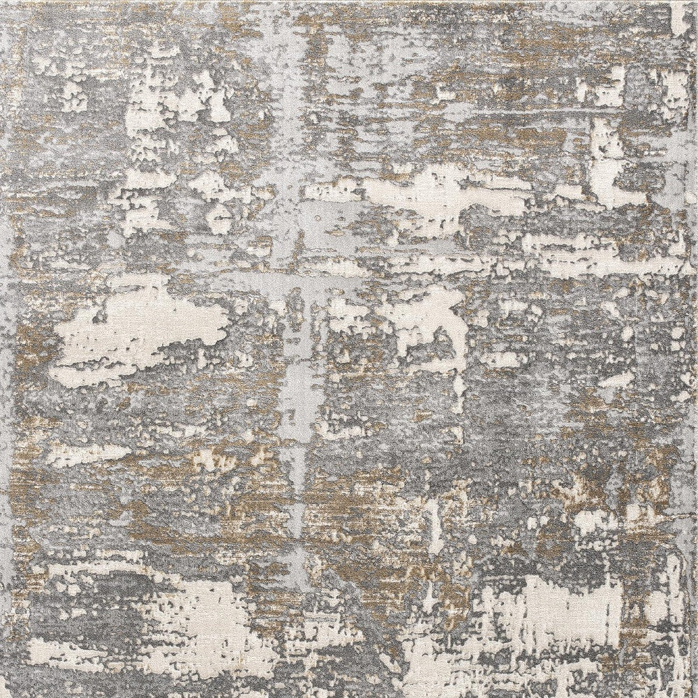 4' X 6' Beige And Gray Distressed Area Rug