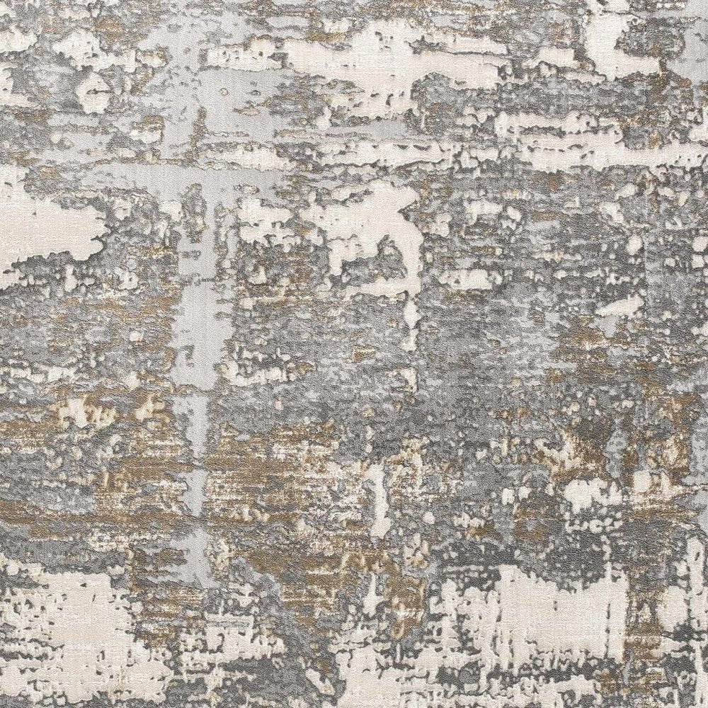 5' X 8' Beige And Gray Distressed Area Rug