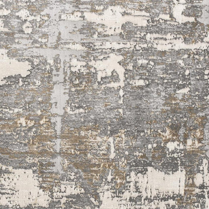 4' X 6' Beige And Gray Distressed Area Rug