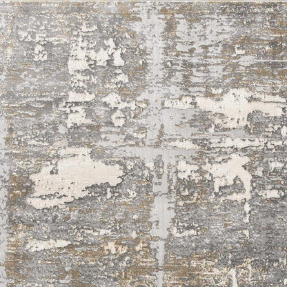 4' X 6' Beige And Gray Distressed Area Rug