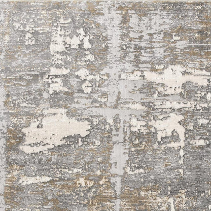 4' X 6' Beige And Gray Distressed Area Rug