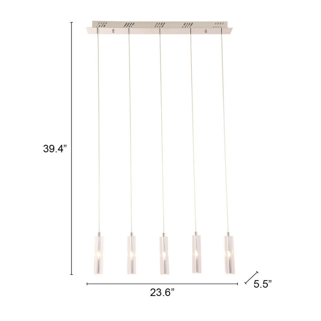 Stark Five Bulb Clear Ceiling Lamp