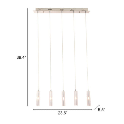 Stark Five Bulb Clear Ceiling Lamp