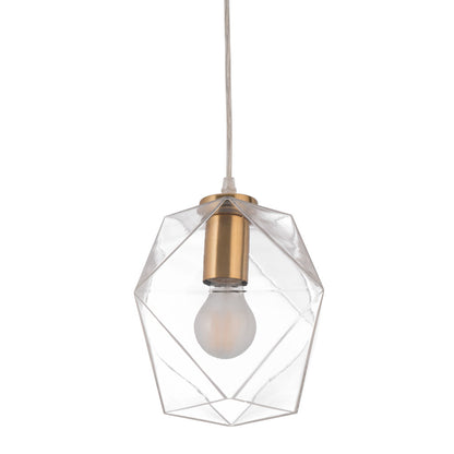 Gold Lantern Plastic Dimmable Ceiling Light With Clear Shades