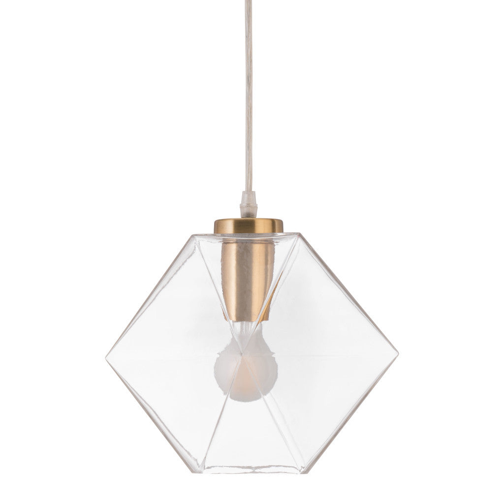 Gold Lantern Plastic Dimmable Ceiling Light With Clear Shades