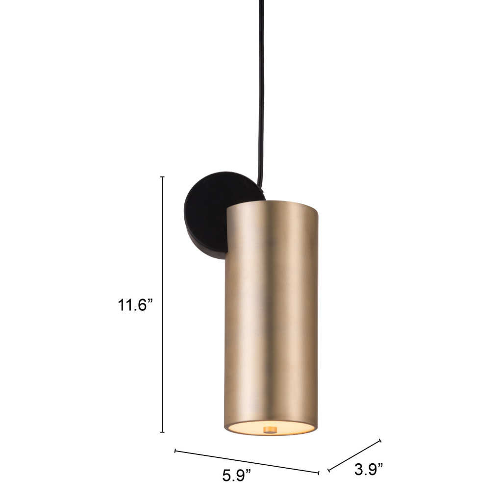 Gold Deco Cylinder Ceiling Lamp