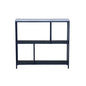 30" Black and White Iron Three Tier Geometric Bookcase