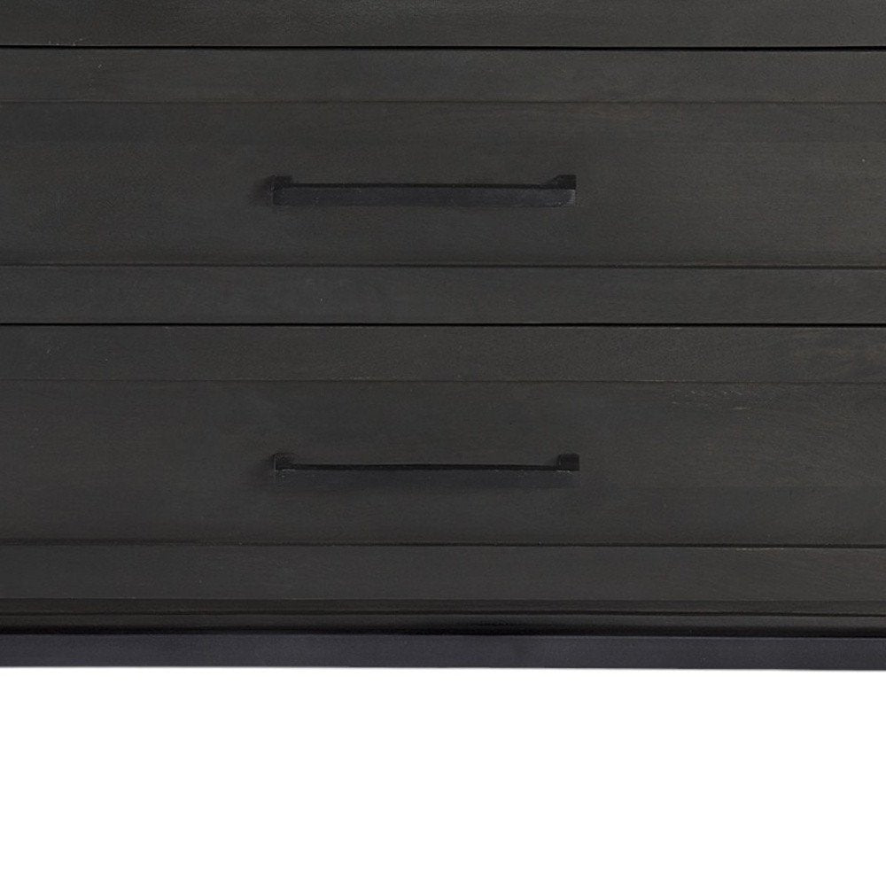 36" Black And White Solid Wood Three Drawer Dresser