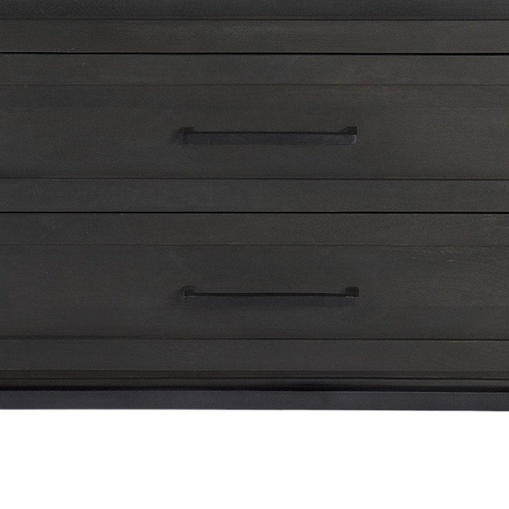 36" Black And White Solid Wood Three Drawer Dresser