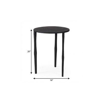 20" Black Iron Round End Table