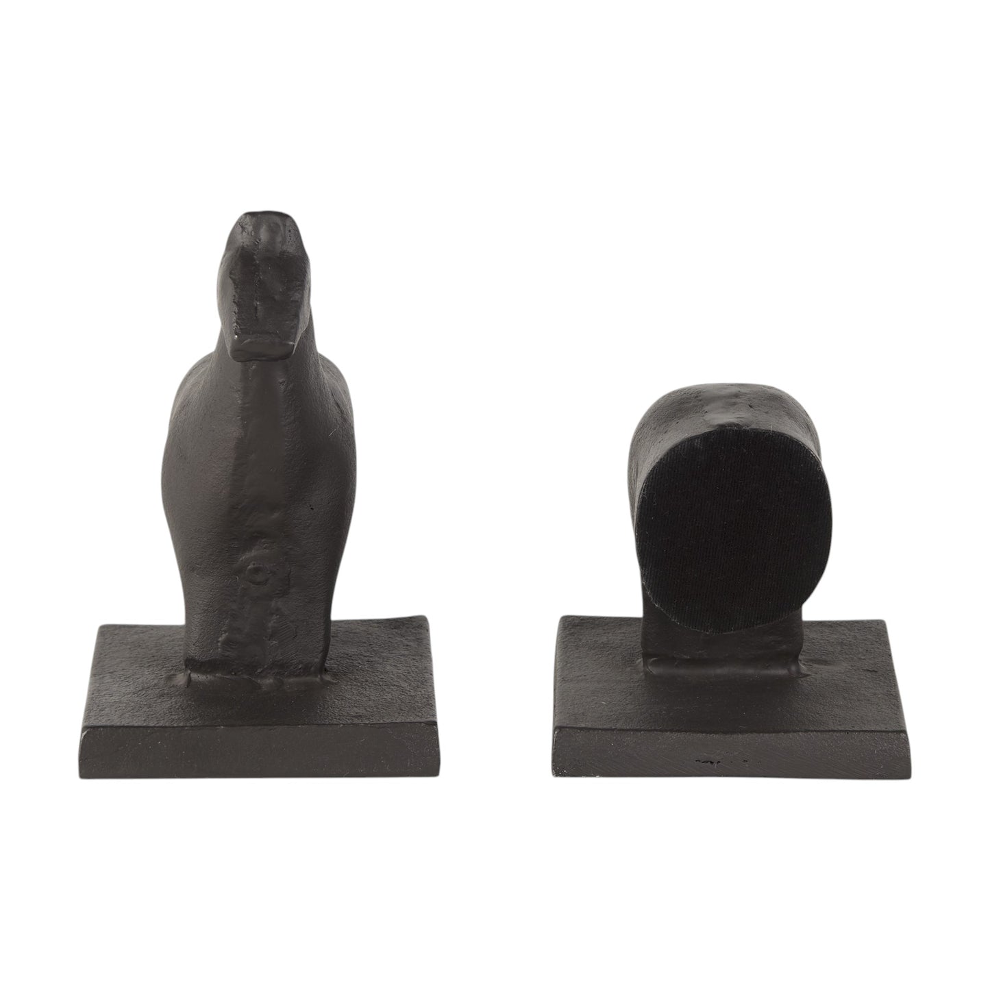 Set of Two 7" Black Cast Iron Horse Decorative Bookends