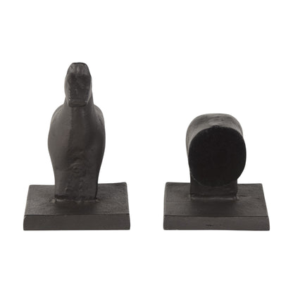 Set of Two 7" Black Cast Iron Horse Decorative Bookends