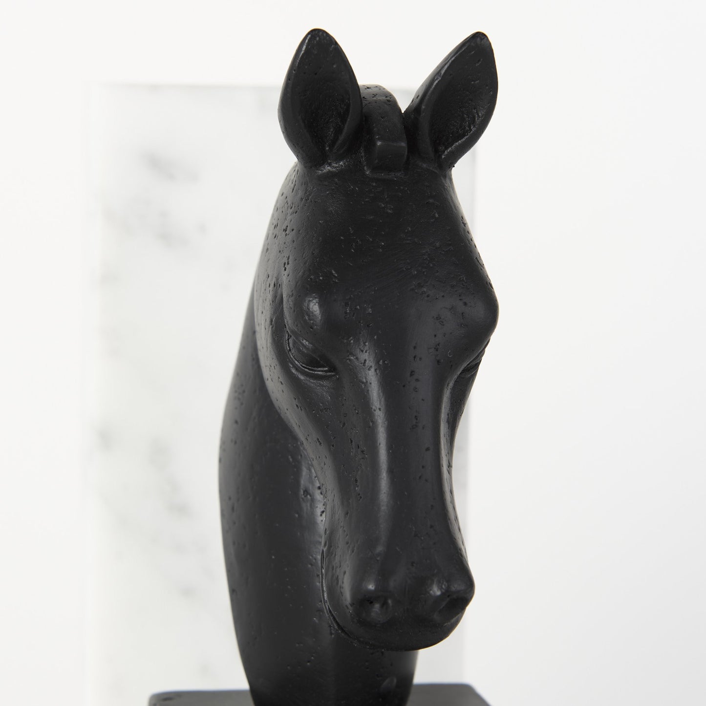 Set of Two 8" Black Glass Horse Decorative Bookends