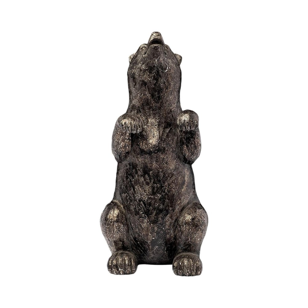 Set of Two Gray Resin Bear Decorative Bookends