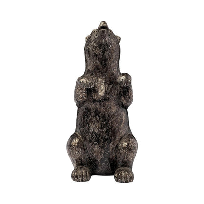 Set of Two Gray Resin Bear Decorative Bookends